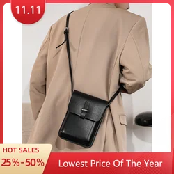 New Korea Style Male Bag Luxury Leather Bags For Men Small Phone Pouch Shoulder Crossbody Bags Female Purse Clutch Bags Designer