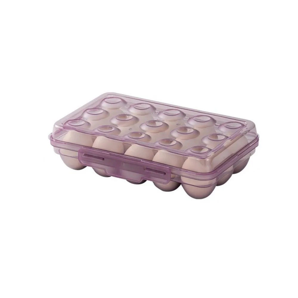 Plastic Egg Storage Box Anti-collision Space Saving Egg Tray 6/15/24 Grids with Lid Refrigerator Egg Organizer Picnics