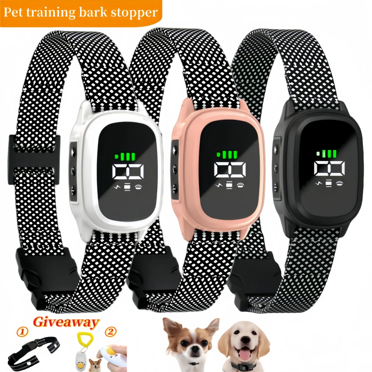 

YHLC Automatic Anti Barking Dog Collar, Rechargeable Bark Stopper, Stop Barkin, Electric Training Collar for Dog