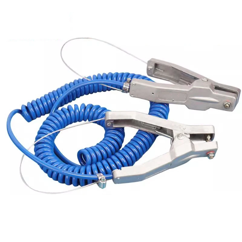 5M Anti Grounding Wire  Grounding Clamp  Grounding Assembly 2 Aluminium Alloy Clips for Static Removing Tool