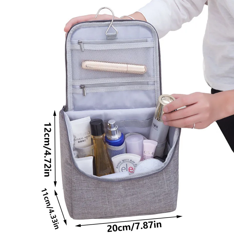 Men Women Toiletry Storage Bag Waterproof Oxford Travel Cosmetic Bag Toiletry Bag Wash Pouch Hanging Toiletries Organizer