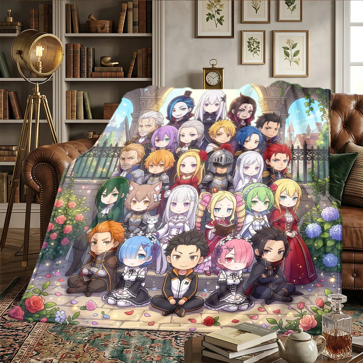Re Zero Patterns Home Blanket Suitable For All Seasons for Naps Beds Warmth and Comfort Holiday Present -HE69