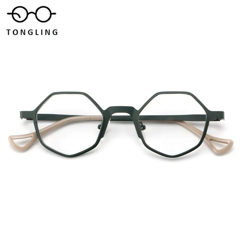Top-Level Fashion Women Handcrafted High-Quality Acetate Retro Men Polygonal Personalized Ultra-Light Commuting Eyeglass Frame