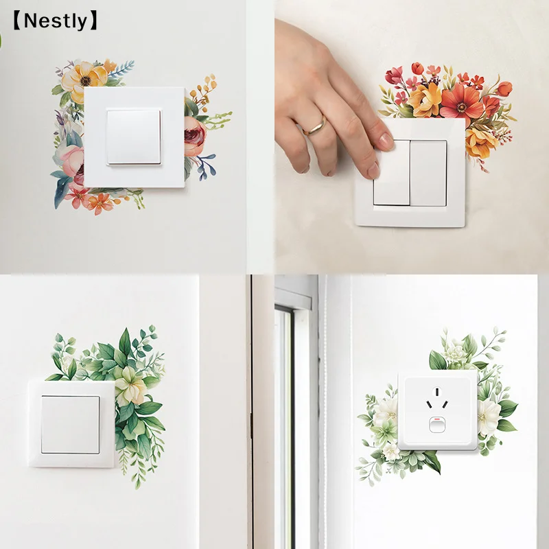 Romantic Flower Cute Room Decor Switch Stickers For Bedroom Decoraction Room Decorations For Girls Home Funny Decor〔Nest〕