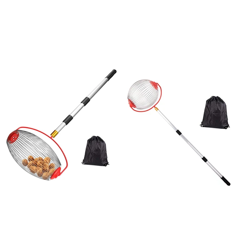 Nut Picker Garden Nut Stainless Steel Drum Suitable For Apple, Acorn, Pine Cone, Walnut Waste Collection