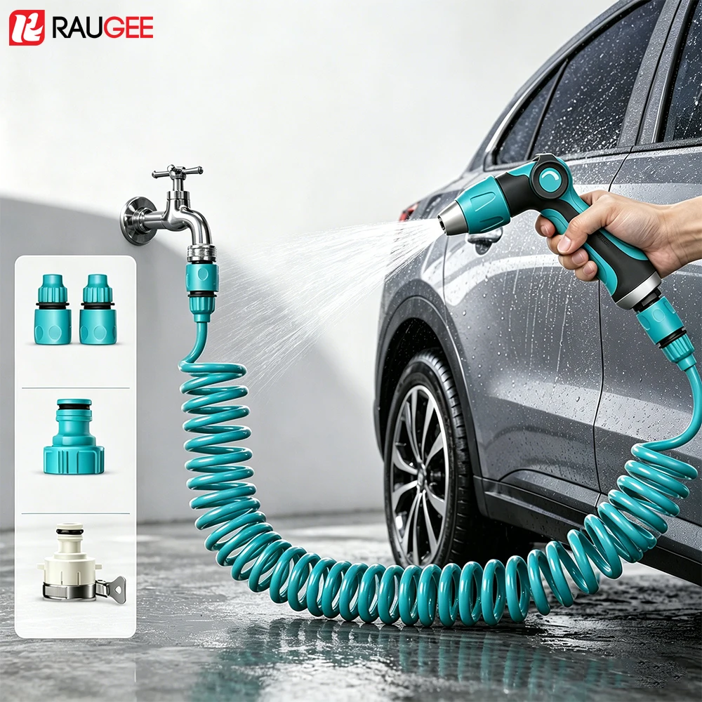 High-Pressure Car Washing Water Gun Adjustable Nozzle Telescopic Hose Car Water Washing Machine for Car Home Garden Cleaning