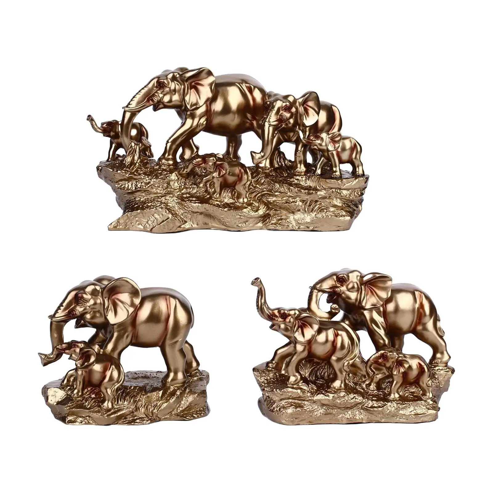 Elephant Statue Shelf Decoration Resin Figurine for Shelves NightStand