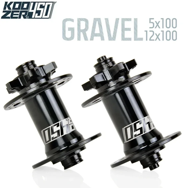 Koozer 450 Front Road Gravel CX 5x100mm QR 9x100mm TA 12x100 THRU 28H 32H Holes 6 Bolts Road Disc Brake Bike Parts Bicycle Hubs