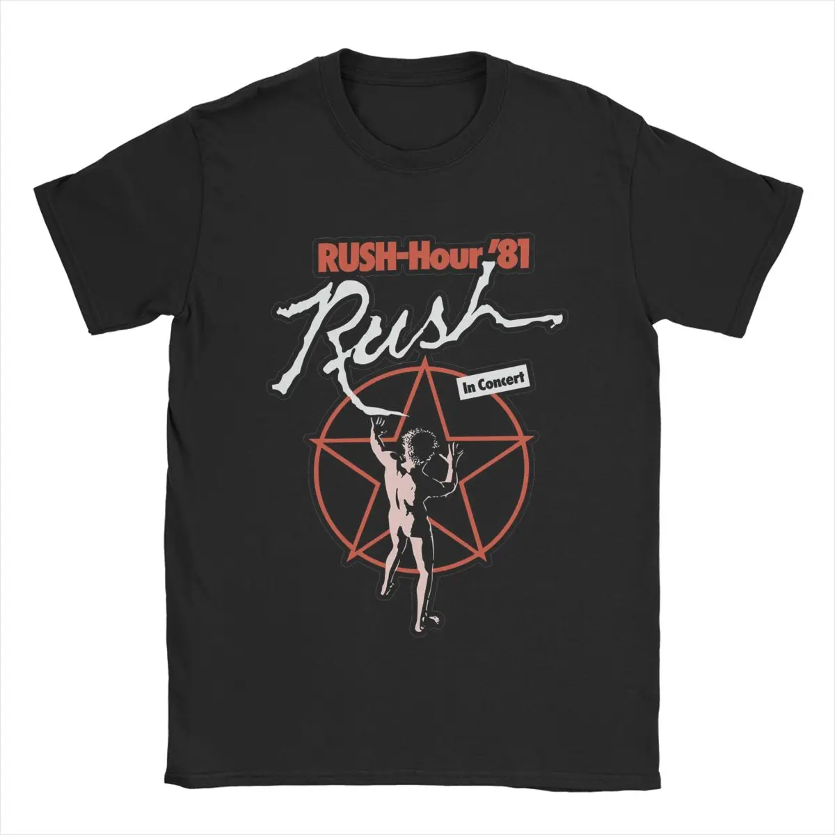 Rush Band Music T-Shirts Men Humorous 100% Cotton Tee Shirt Crew Neck Short Sleeve T Shirts Gift Idea Clothes