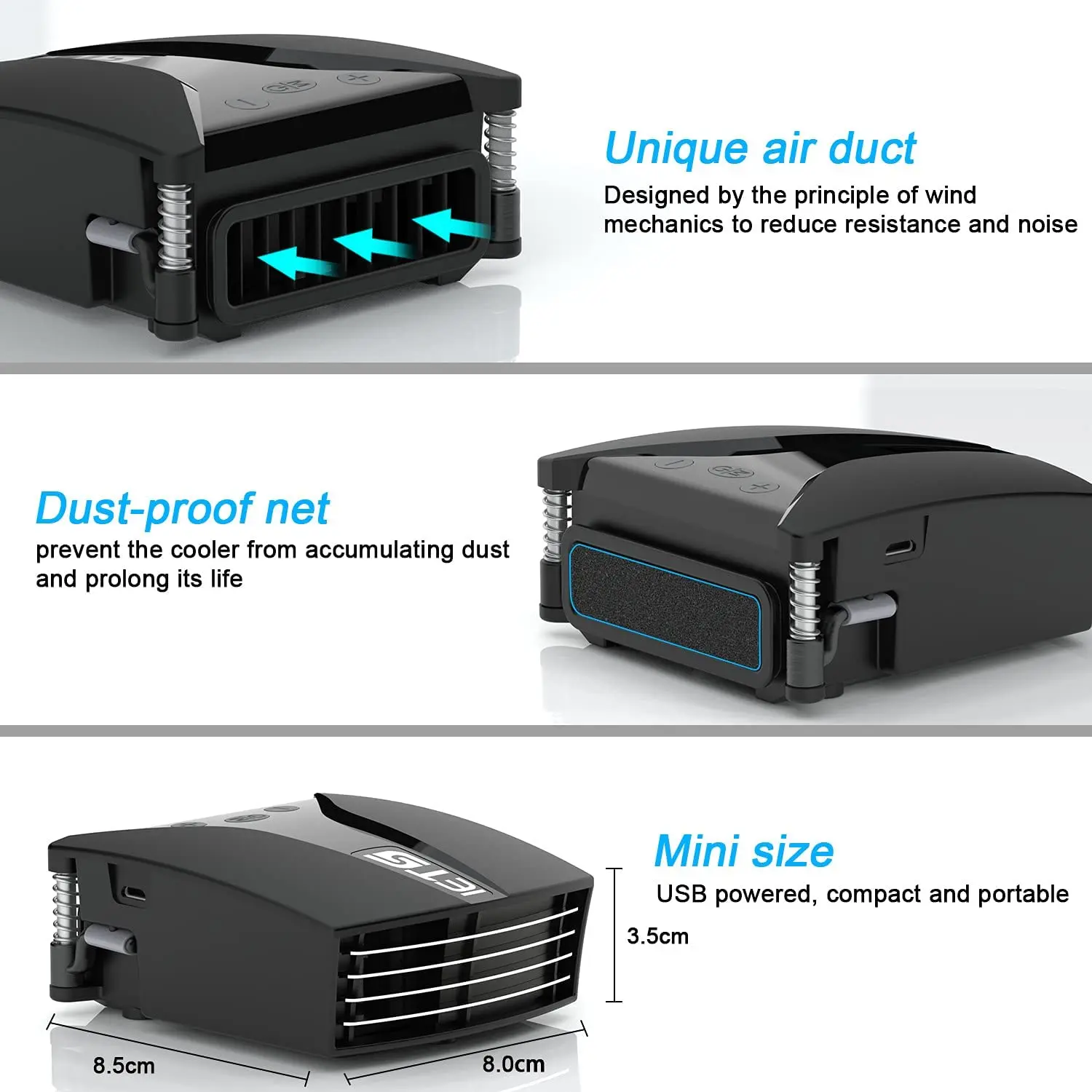 Imagem -05 - Laptop Fan Cooler For Gaming Dissipador a Vácuo Velocidade Ajustável Detecção Automática de Temperatura 13 Velocidade do Vento Exibição de Temperatura