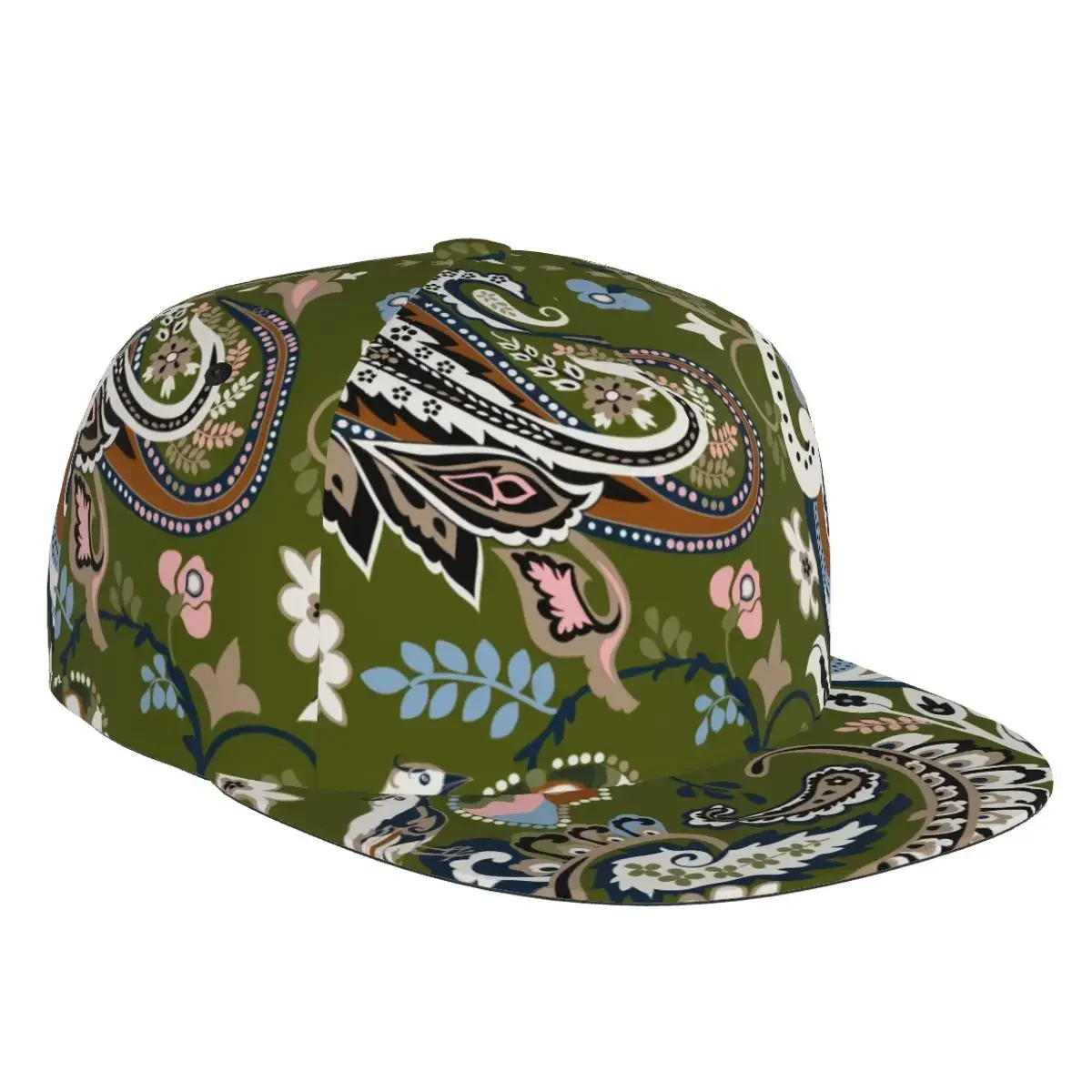 Paisley Green pattern 3D Print Baseball Cap Casual Sun Hat Elegant Ethnic Style Fashion Stage Hip Hop Women Men