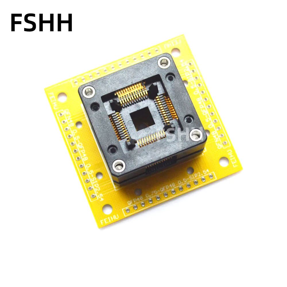 OTQ-48-0.75-01 ซ็อกเก็ตทดสอบ QFP48 LQFP48 FPQ48 0.75 มม.ถึง QFP48 0.5 มม.TQFP48 TO SIP48 อะแดปเตอร์