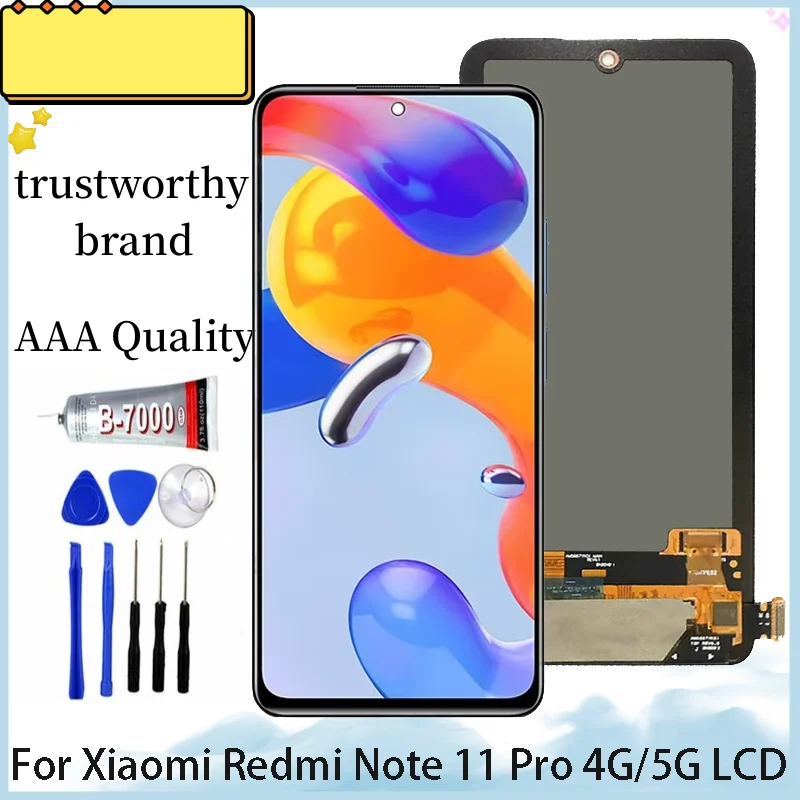 6.67 inch Redmi Note 11 pro LCD Screen For Xiaomi Redmi Note 11 Pro 4G/5G LCD Display 21091116I 2201116TG Touch Screen Digitizer