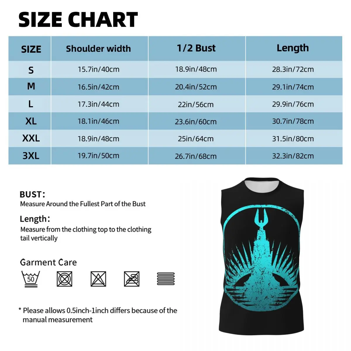 Bioshock Rapture Teal Faded Men Printed Sleeveless T-shirt Casual Hip Hop Street Style Beach Holiday Tank Tops