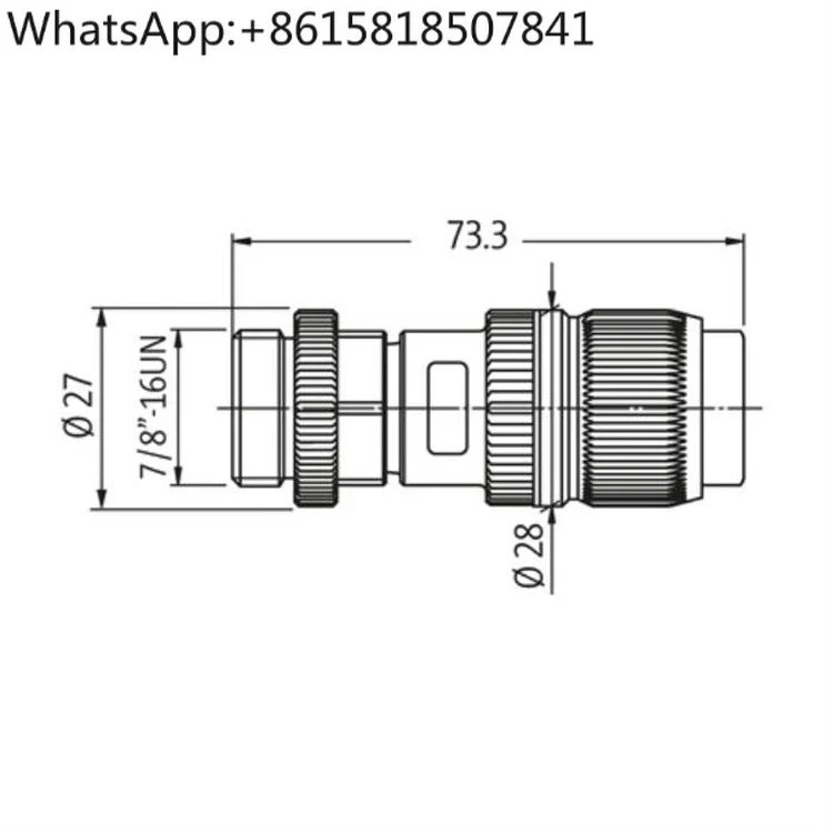 7000-78091- 0000000   MURR Macho cabeza recta 7/8" (5 núcleos) Diámetro del cable 0,75 1