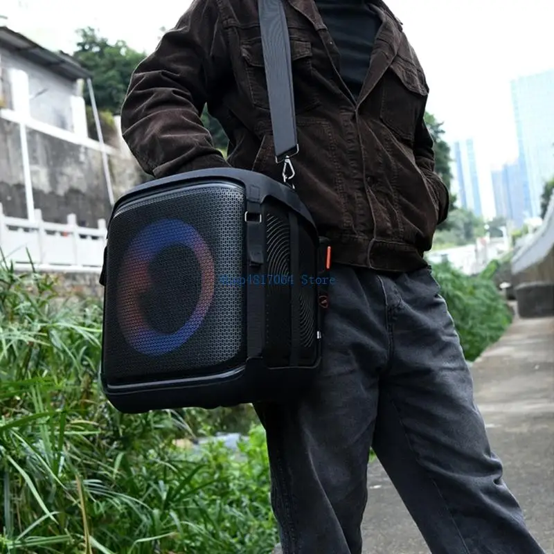 T3LB Speaker Protective Case 300D Nylon Unique Hollowed Cut Out Pattern and Comfortable Shoulder Strap for PB 2