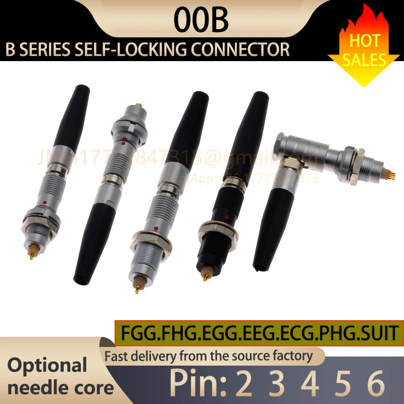 00B. FGG FHG male plug PHG.ECG.EGG.EEG socket set, 2, 3, 4, 5. 6-pin metal connector for information and audio transmission