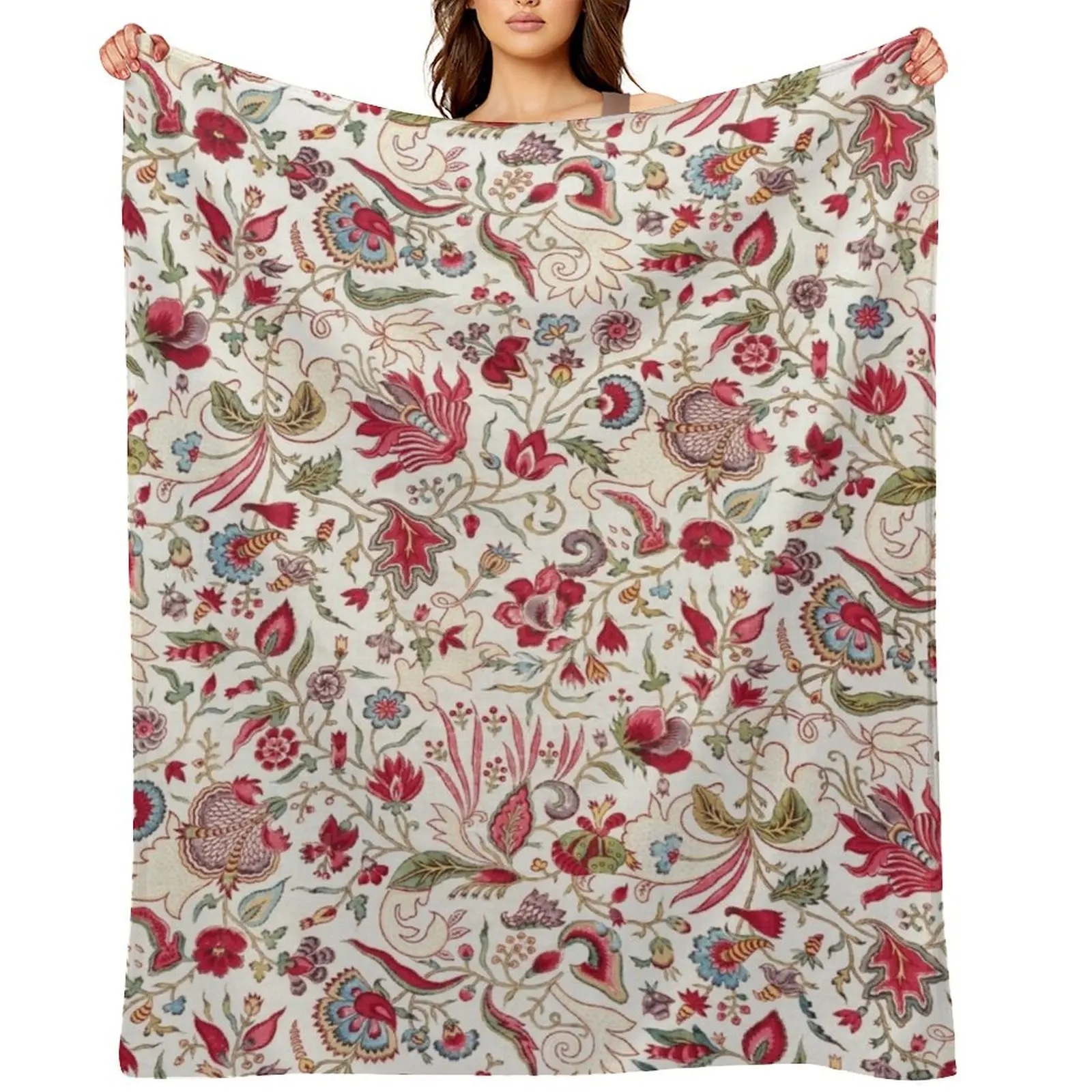 

Vintage Bohemian Suzani 7 Throw Blanket Beach Camping Vintage Stuffeds Blankets