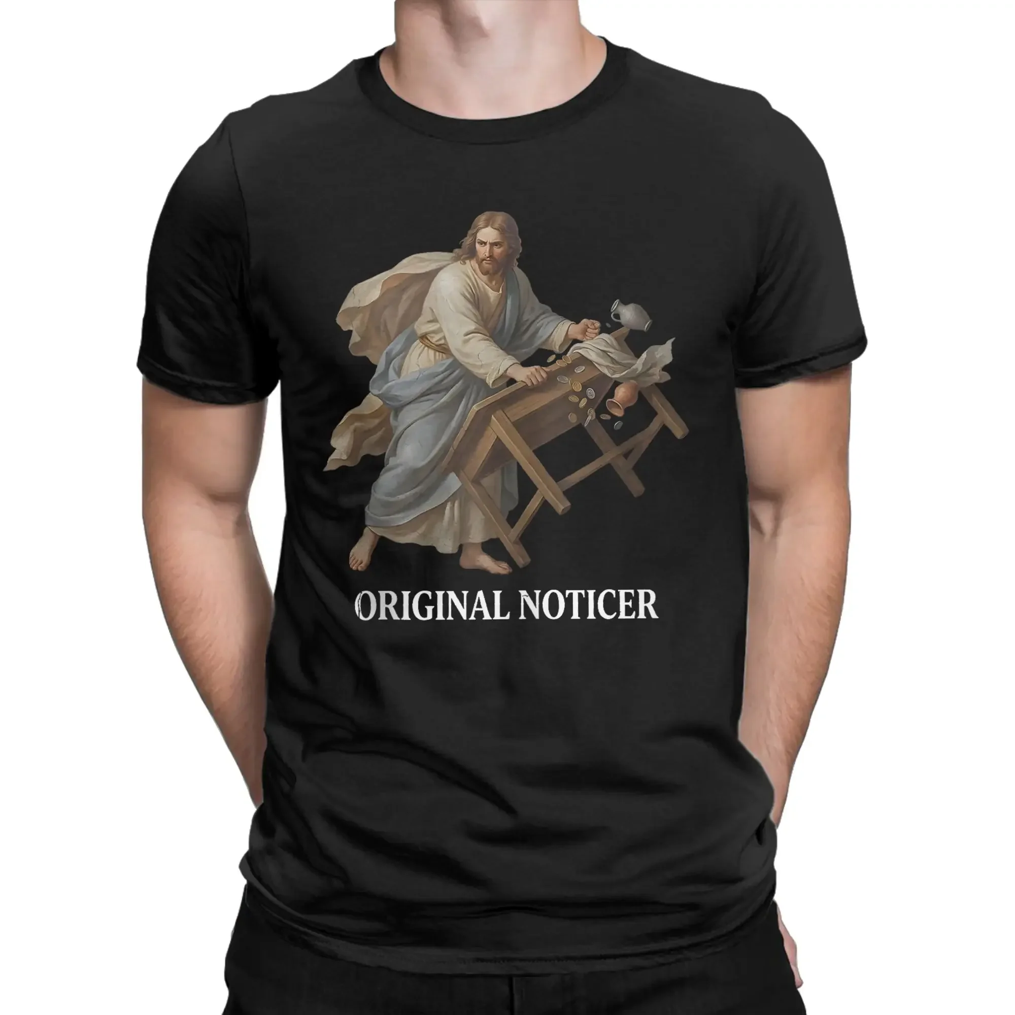 Fashion Jesus Original Noticer T-Shirt Men O Neck Pure Cotton T Shirts  Short Sleeve Tees Plus Size Tops