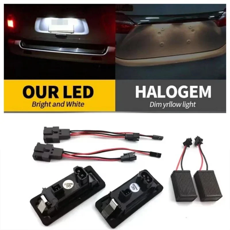 

2pcs For Audi A1 A4 B8 A5 S5 A6 S6 A7 Q5 TT TTS Number Plate Lamps Error Free with Canbus Plug&Play License Plate LED Lights