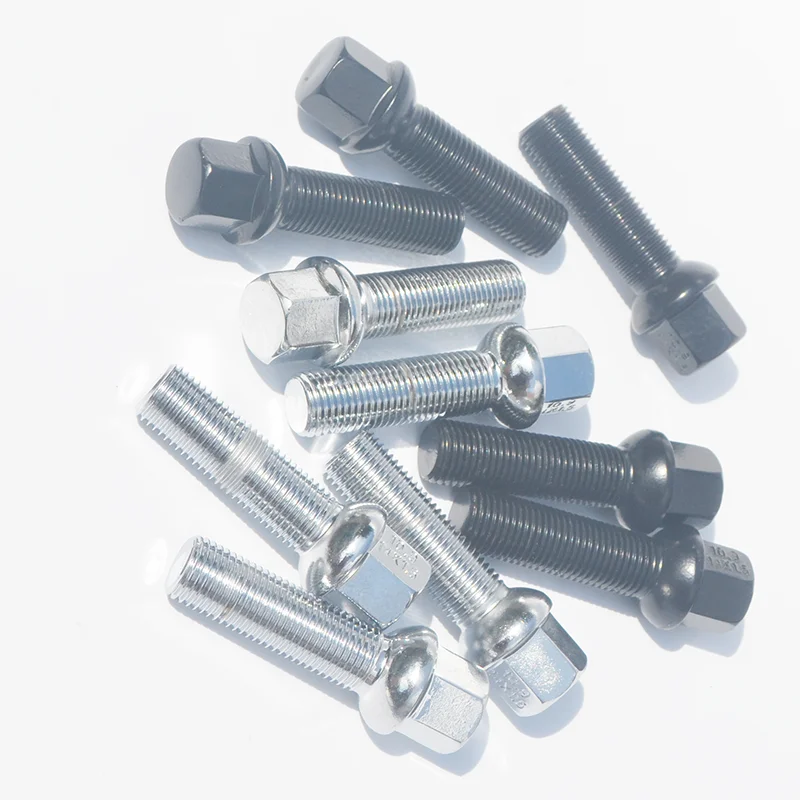 Wholesale 10pcs M14x1.5 M12X1.5 Ball Extended Long Lug Bolt Shank Length 40mm 50mm 55mm 60mm 65mm Fits Mercedes Benz