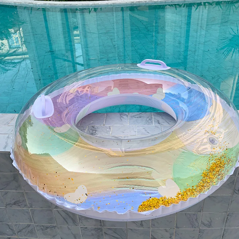 New Sequined Love Swimming Ring Inflatable Pool Float for Adult Kids Swimming Circle Baby Swim Tube Water Party Pool Toys