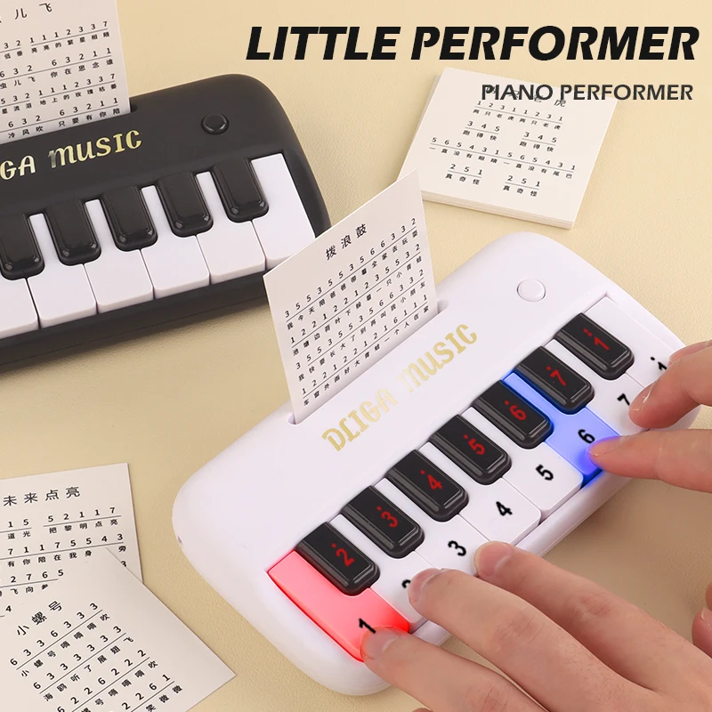 

Creative Mini Electronic Piano 15 Keys Educational Musical Instrument Play Pendant Luminous Music Toy Small Gift For Beginner