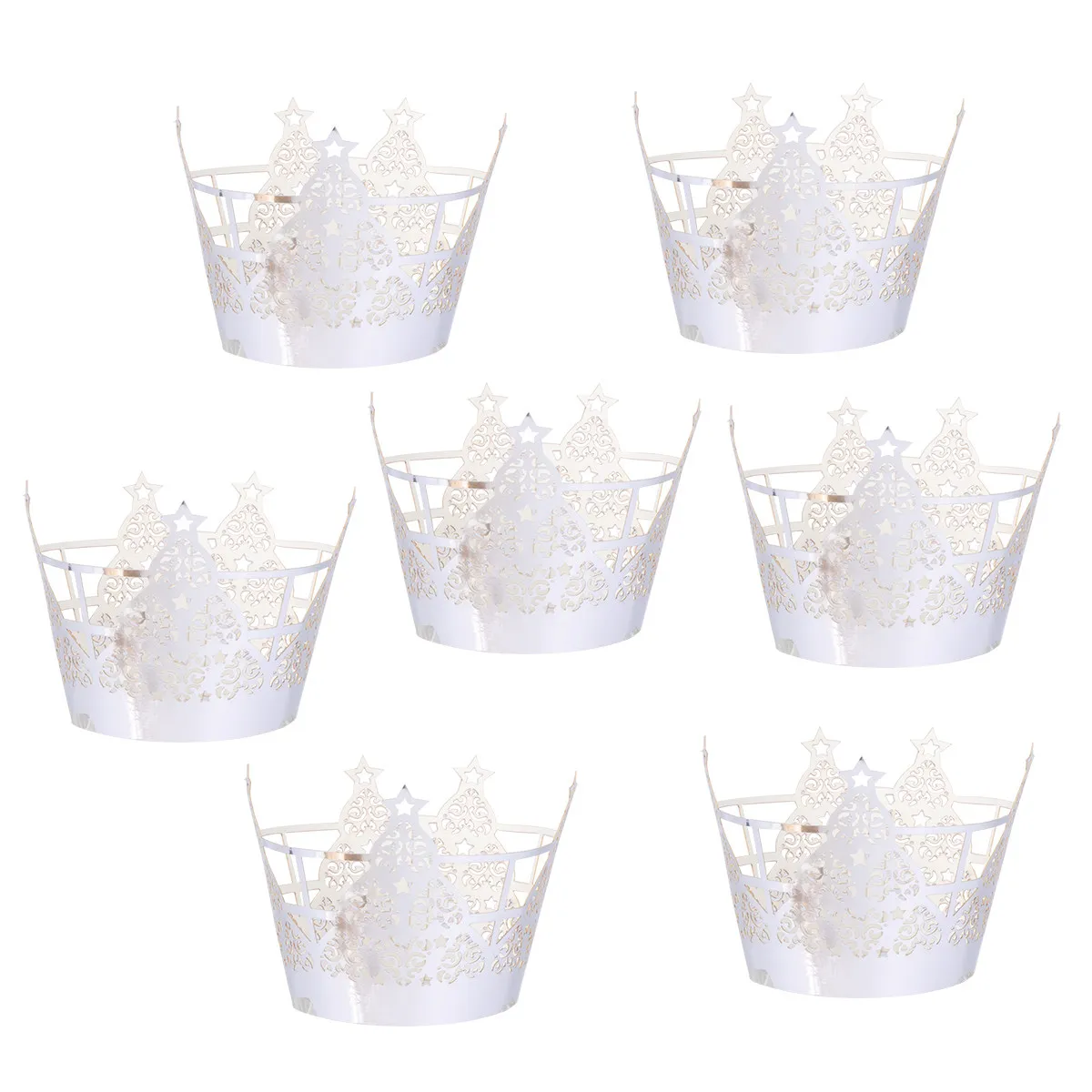 50pcs Paper Cupcake Liners with Beautiful Patterns for Christmas Birthday Wedding Party Moisture Retention