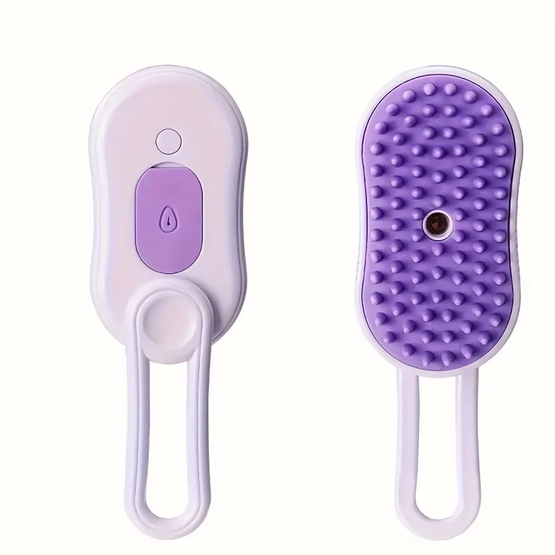 Electric Spray Steamy Cat Dog Hair Brush Rechargeable 360° Rotating Handle Grooming Comb Pet Hair Removal Tool