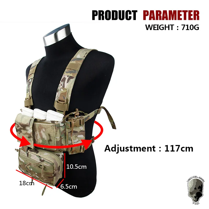 Imagem -03 - Tmc Tático Modular Equipamento de Peito Micro Chassi Luta com 5.56 Mag Bolsa Airsoft Caça Colete Tático Engrenagem 3115