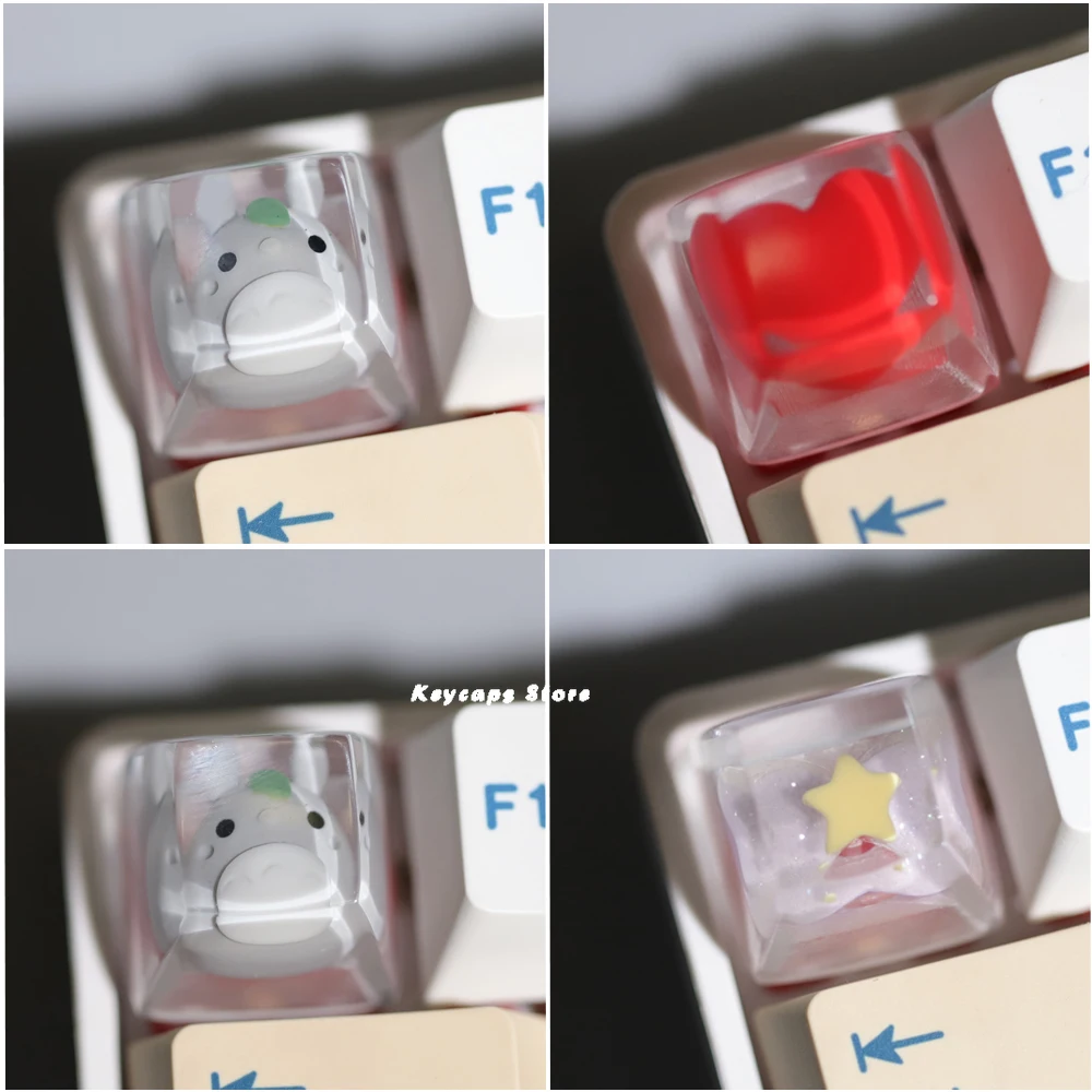 

1pcs DIY Resin Kawaii Keycap SA profile ESC Cross Axis Mechanical Keyboard Game Backlight Translucent Cute Cartoon Keycap Gifts