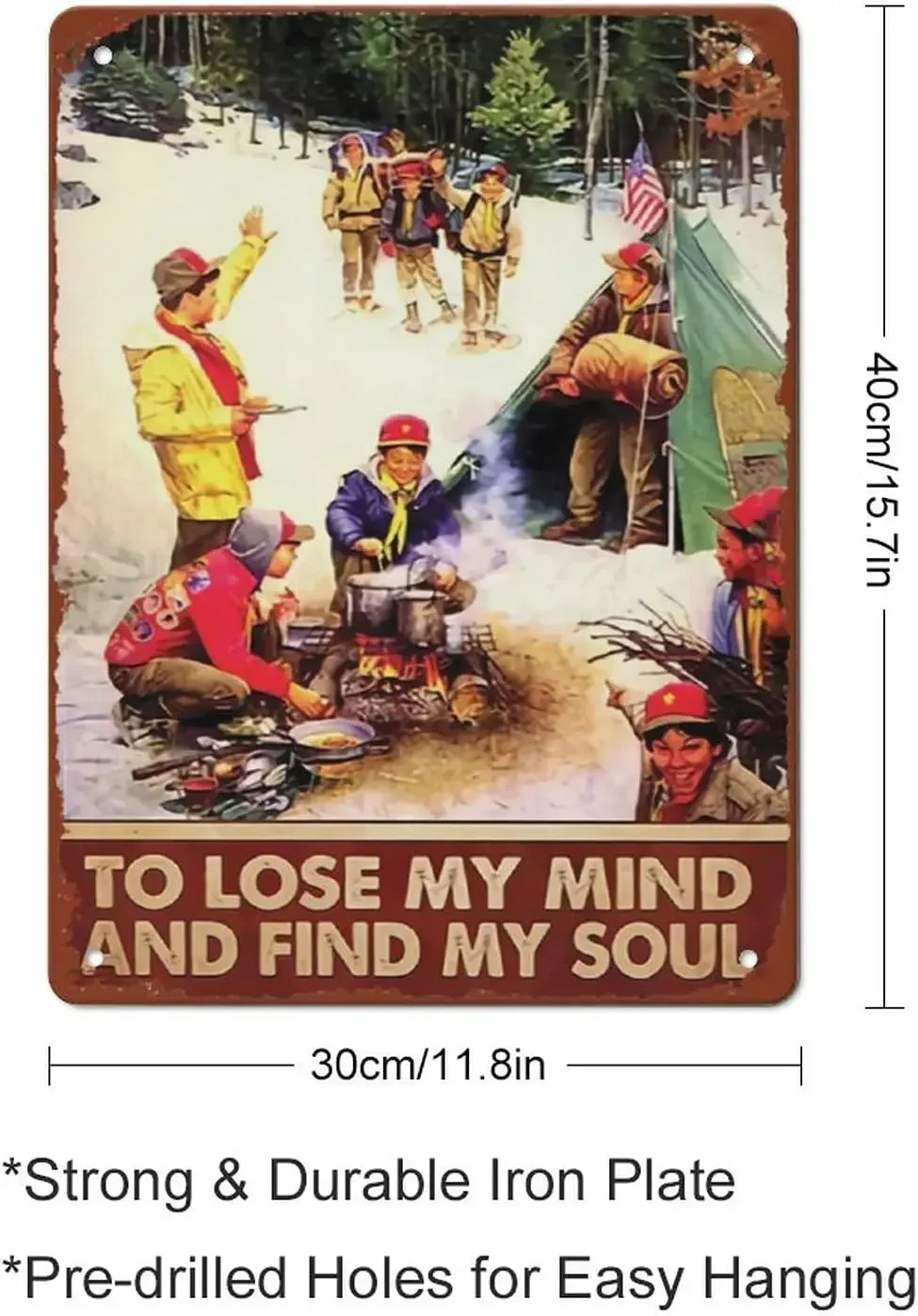 Metal Tin Sign Boy Scout And Into The Forest I Go To Lose My Mind And Find My Soul Retro Tin Hippie Girl Poster Vintage