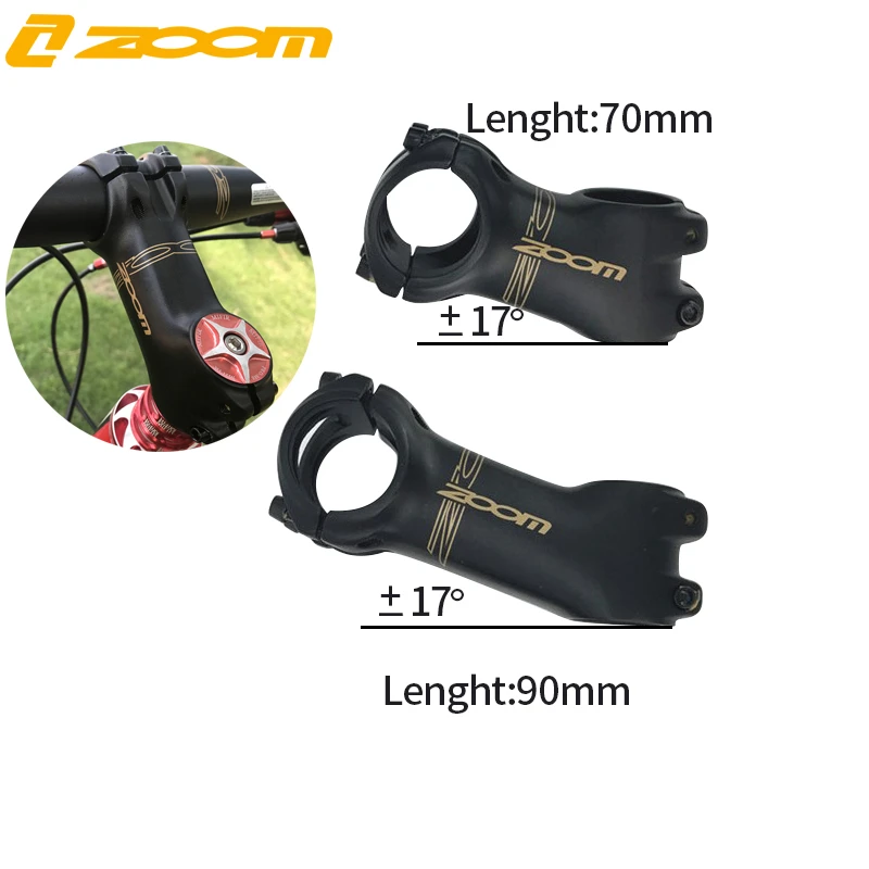 ZOOM 31.8mm Ultralight Bicycle Handle Bar 70mm 90mm Mtb Bike Short Handlebar Stem Bike Accessories Bicycle Stem Cycle Parts