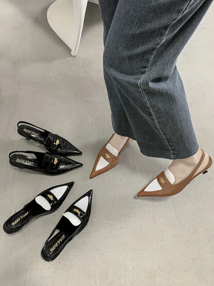 

Lin Xiangwan Black High Heels Heel Design Sensation Elegant Goddess Style Color Block Head Cover Sandals Women