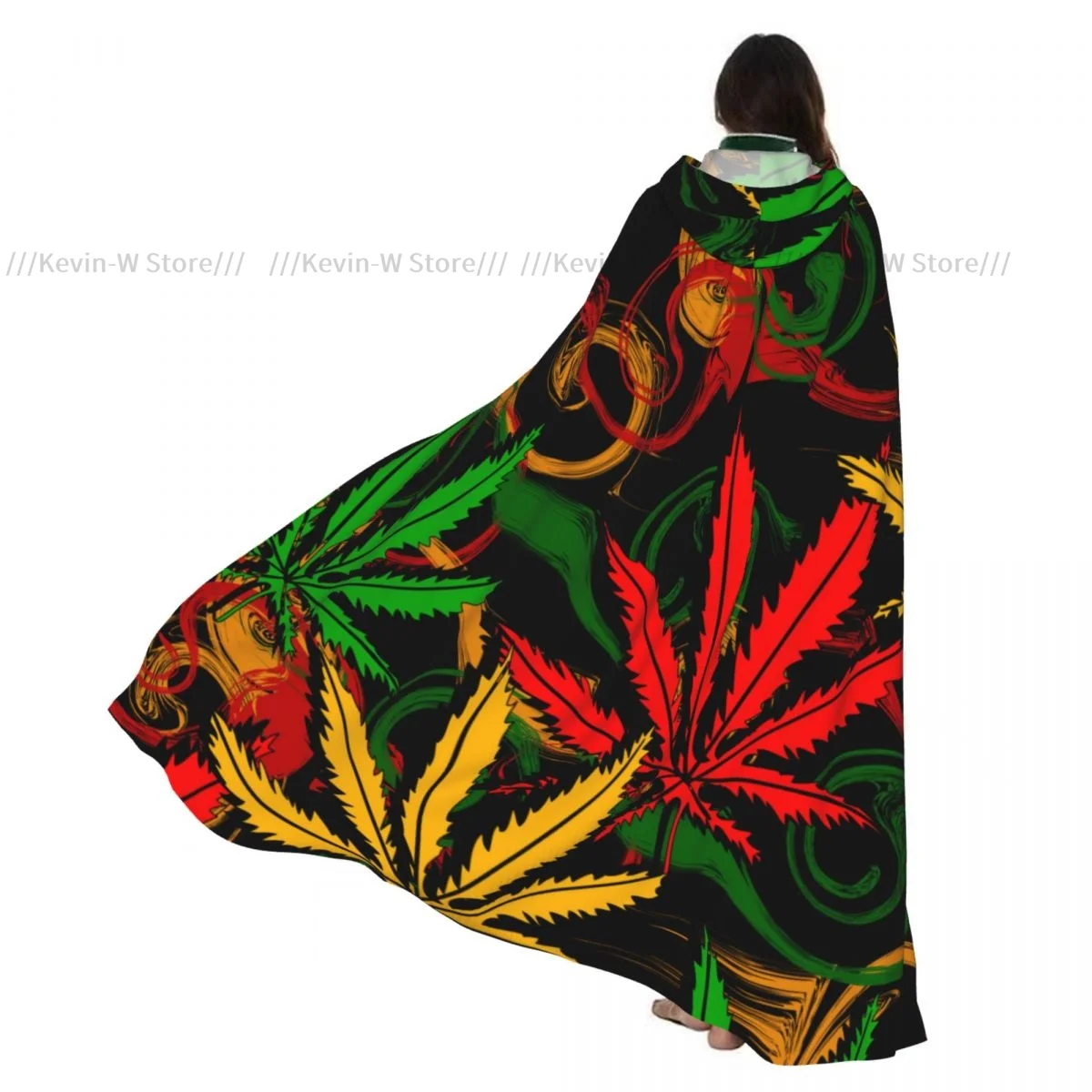 

Adult Cloak Cape Hooded Colored Leaves Medieval Costume Witch Wicca Vampire Elf Purim Carnival Party