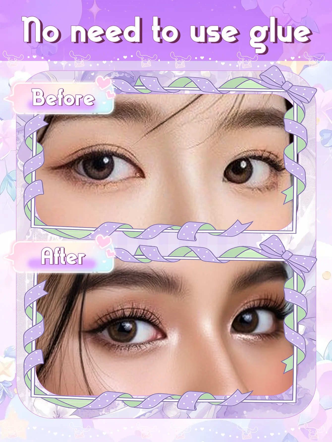 Ciglia finte autoadesive senza colla da 60 pezzi, perfette per progetti fai da te e celebrazioni festive.