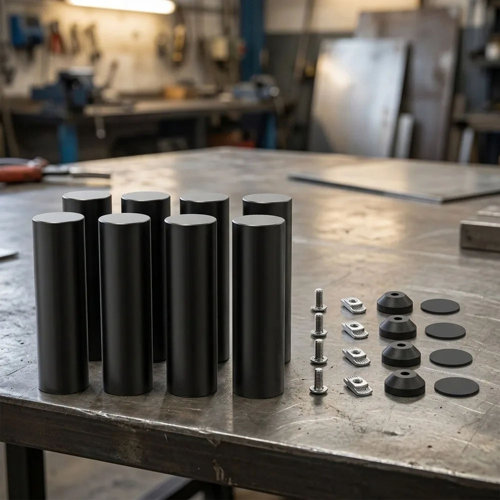 Engraving Machine Bracket Set with 150mm Vertical Adjustment and 8 Metal Components for 2020 Aluminum Profile Use