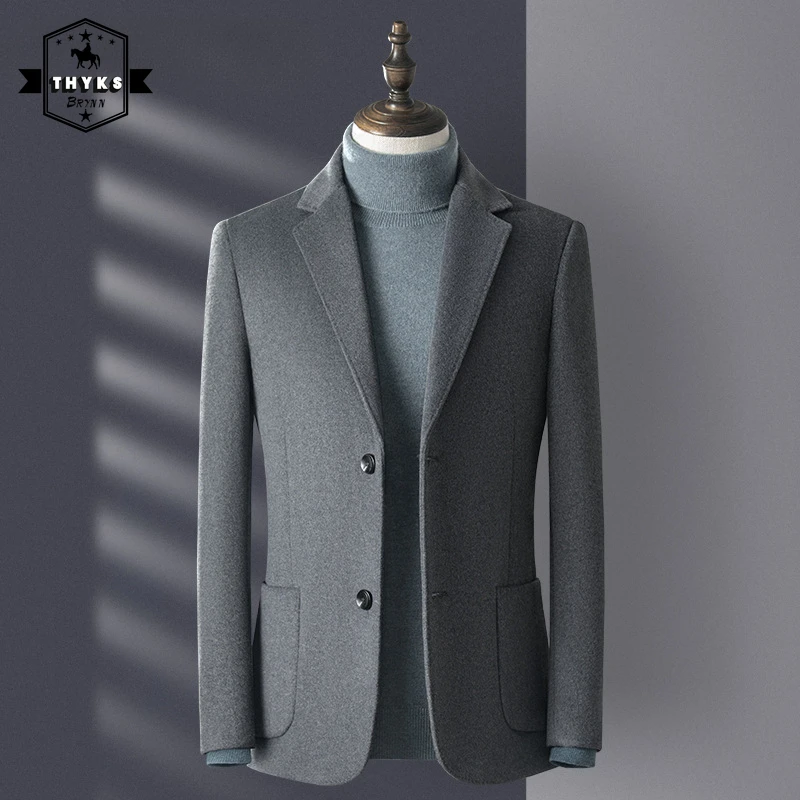 

Autumn High Quality Wool Blazer Mens Casual Business Windproof British Style Suits Jackets Male Slim Fit Solid Fashion Coats New