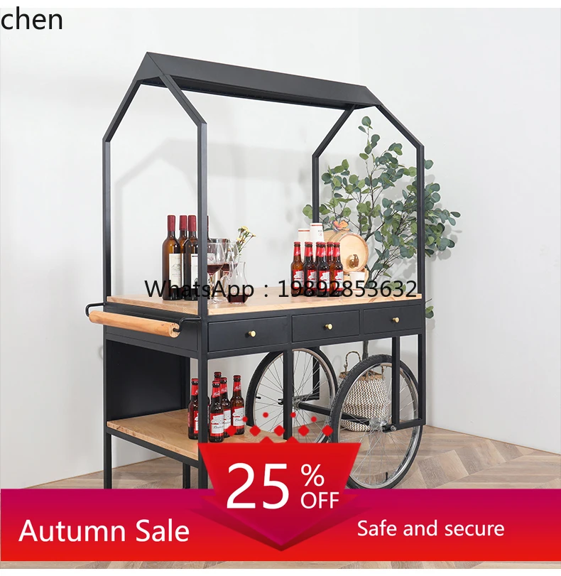 

stall multi-functional food snack dining car mobile sales cart