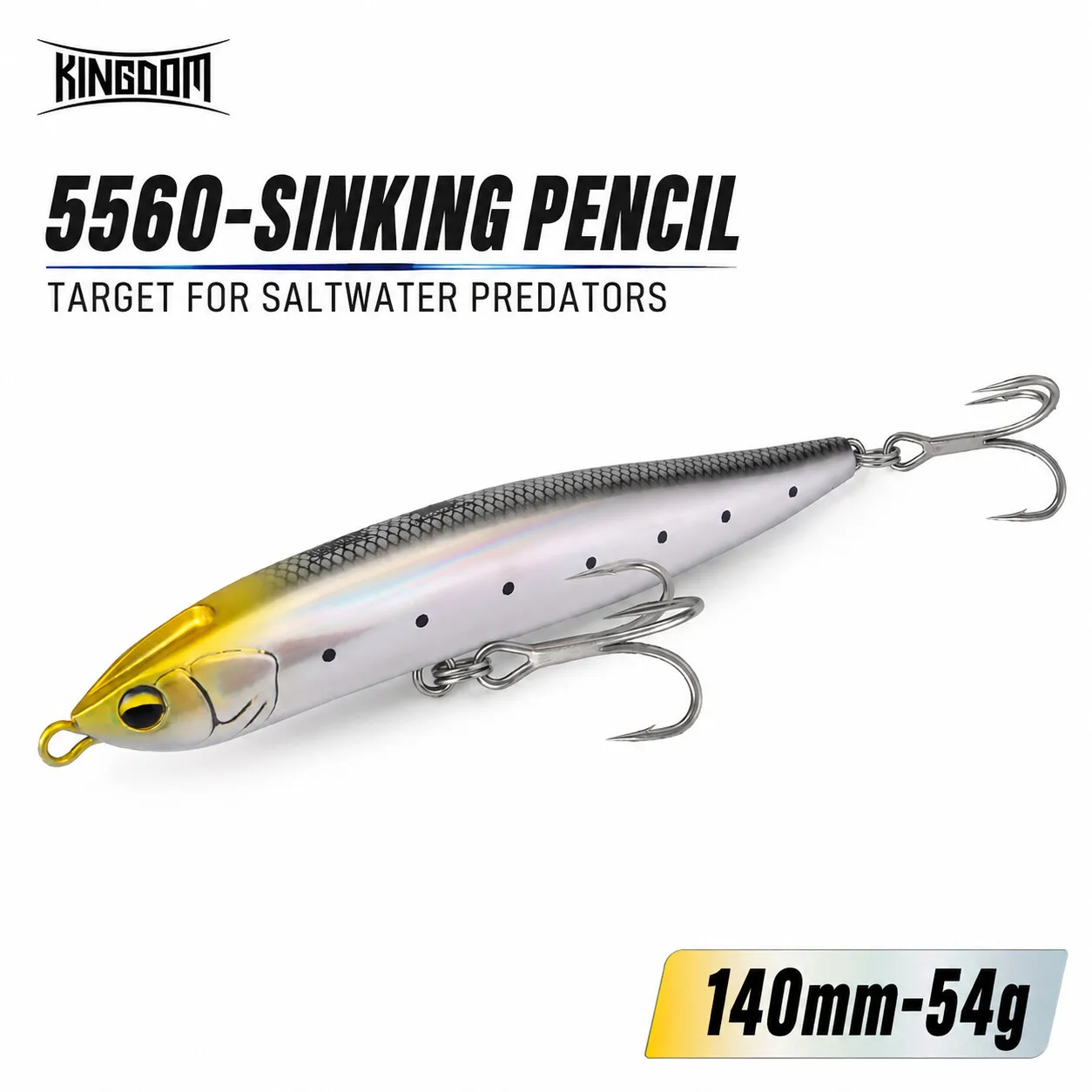KINGDOM Sinking Pencil 140mm 54g Durchgehender Stahldraht Weitwurf Salzwasser Hartköder Vibrations-Sinking-Pencil für Meeresfresser