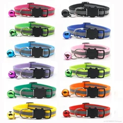 Breakaway Cat Dog Collar Neck Strap Reflective Nylon Kitten Puppy Pet With Colorful Bell Puppy Pet Leash Accessories Safety