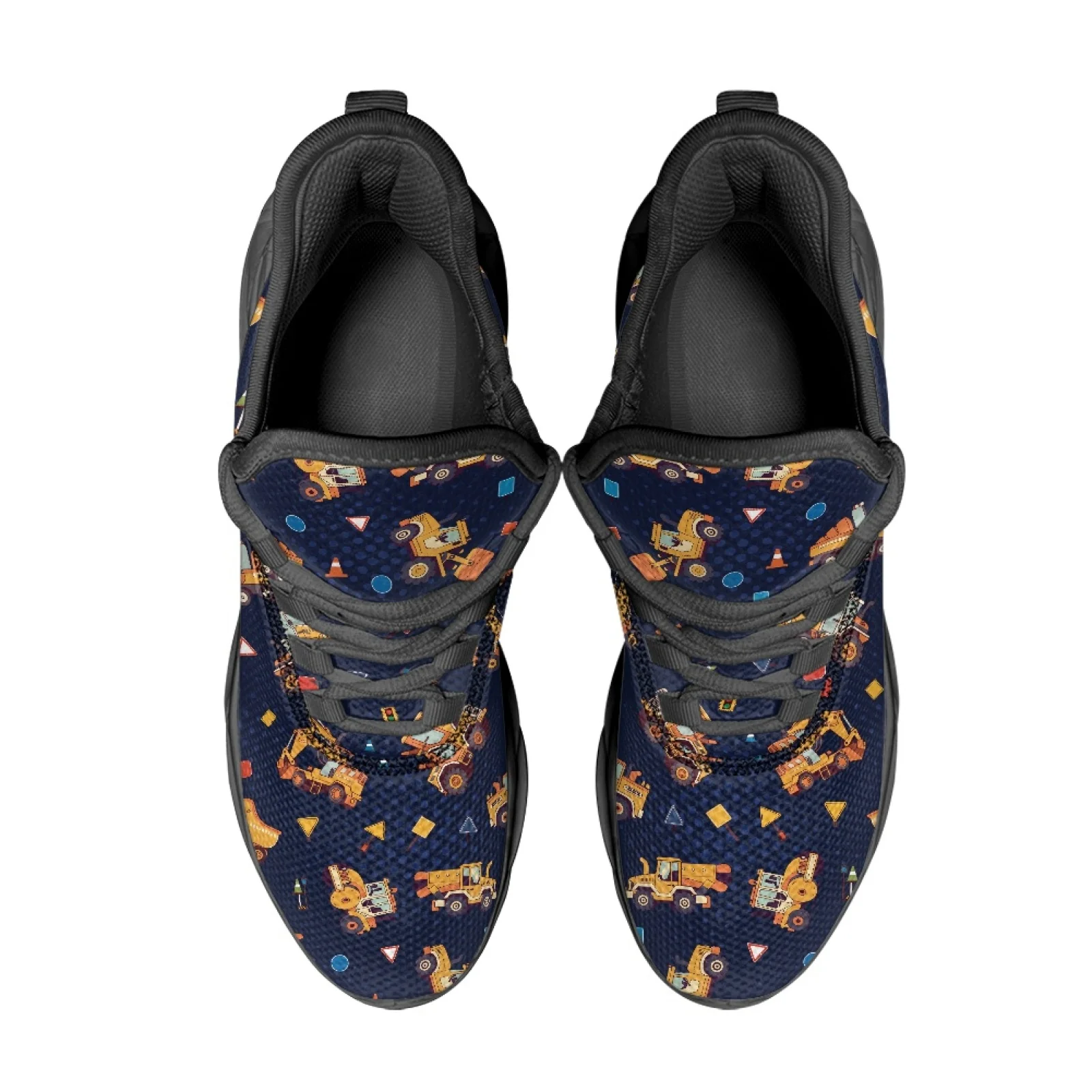 PENSTROLL Construction Vehicle Lace-Up Running Shoes Men's Running Shoes for Daily Wear Lightweight Fashion Sneakers