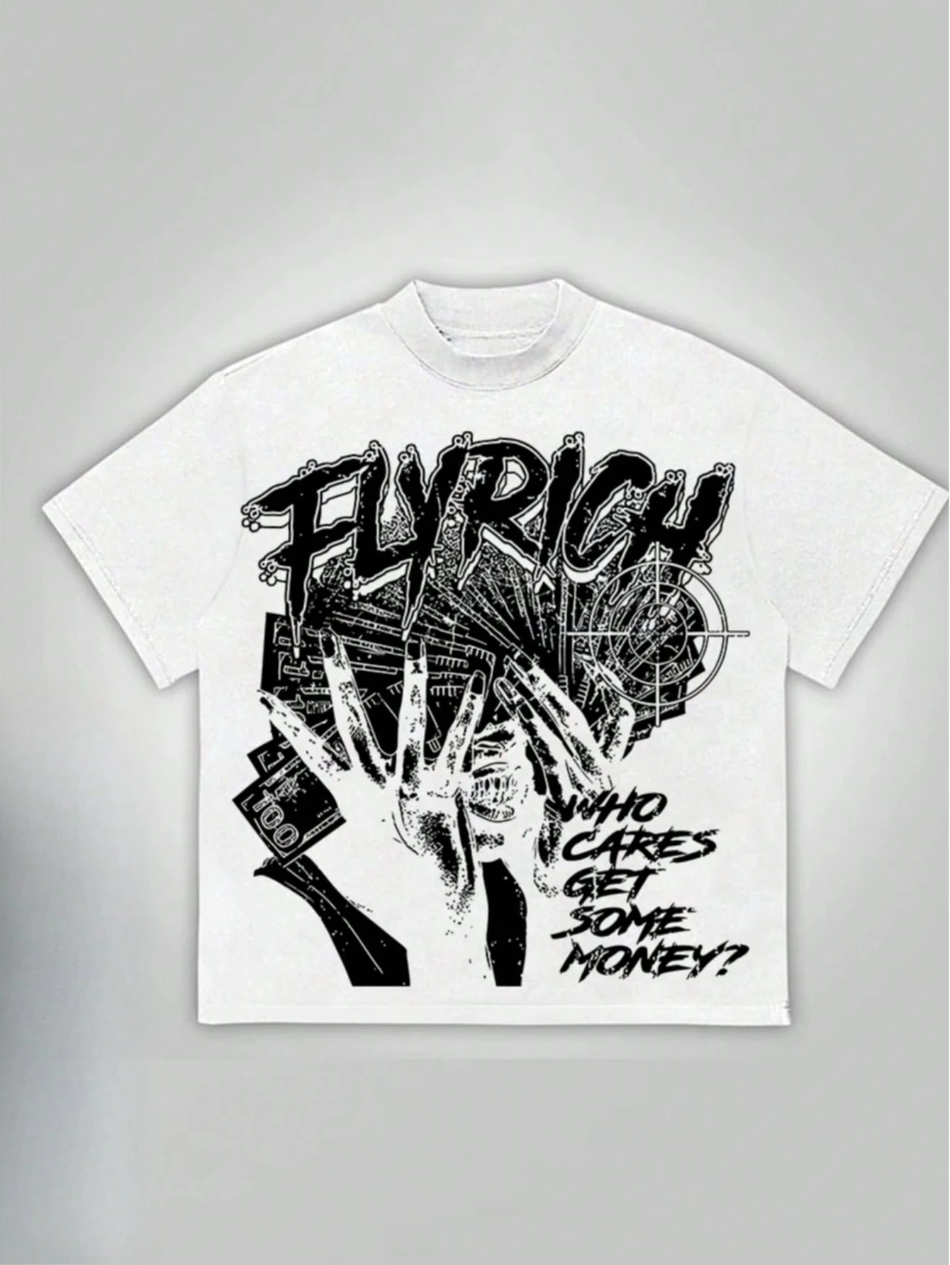 الرجال الصيف جولة الرقبة قصيرة الأكمام عارضة القطن الخالص طباعة مرسومة باليد Y2k نمط المتناثرة تي شيرت الرجال الملابس القطنية #2