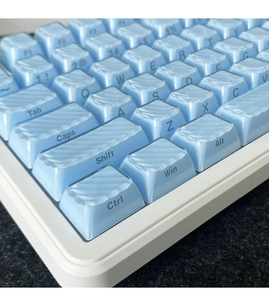 Blue crystal magic wave two-color side engraving opaque crystal double-layer flow 136 small full set of crystal jelly