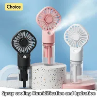 Portable Mini Air Cooler USB Rechargeable 3-in-1 Humidifier Mist Fan 3 Speeds Quiet Personal Cooling for Office Travel Dorm Desk