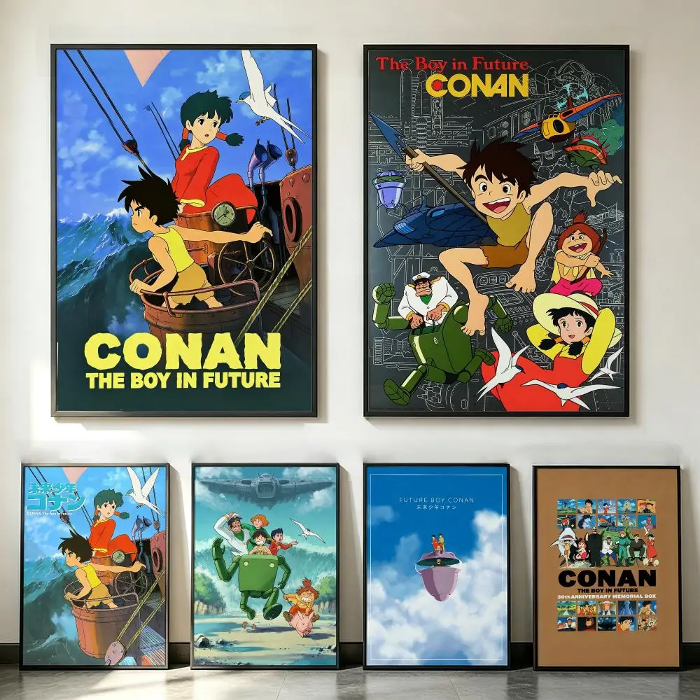 anime Future Boy Conan Poster Poster HD Trendy SelfAdhesive Wall Art Print For Living Room Bedroom Dorm Office Home Gift