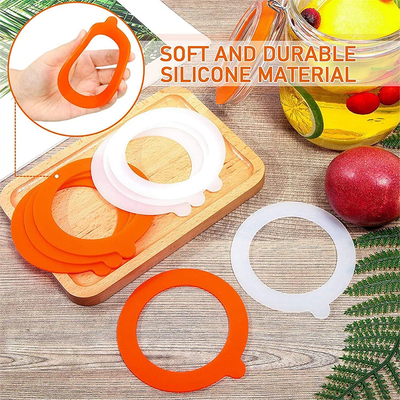 5Pcs Silicone Jar Gaskets Food Storege Jars Replacement Airtight Leak-Proof Rubber Seals Rings Fits Regular Mouth Canning