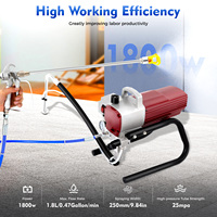 1800W Electric Airless Wall Paint Sprayer, 1.8L/min Pressure Adjustable Sprayer Gun Kit, High Power Airless Spraying Machine