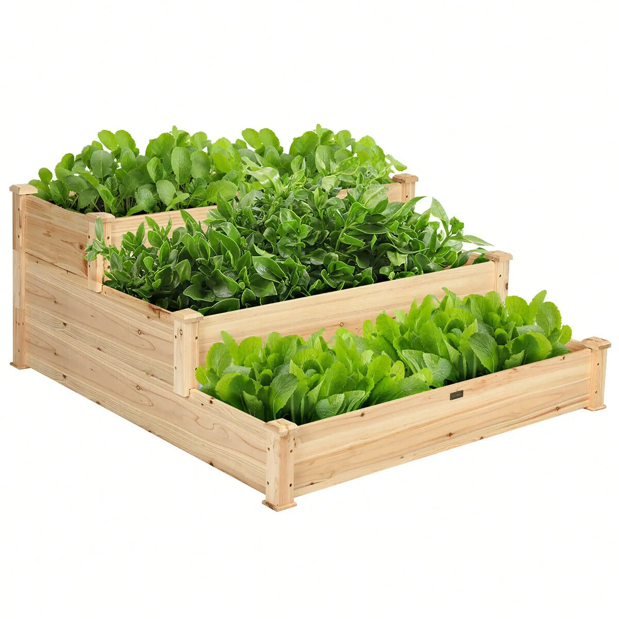 3 Tier Wooden Raised Vegetable Garden Bed Elevated Planter Kit Outdoor GardeningGardening Pots, Planters & Accessories