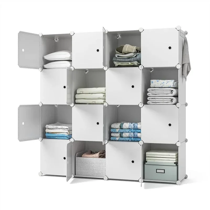 

Closet Organizers, 16 Cubes Storage Shelf, Closet Organizers and Storage for Clothes, Portable Closet Wardrobe